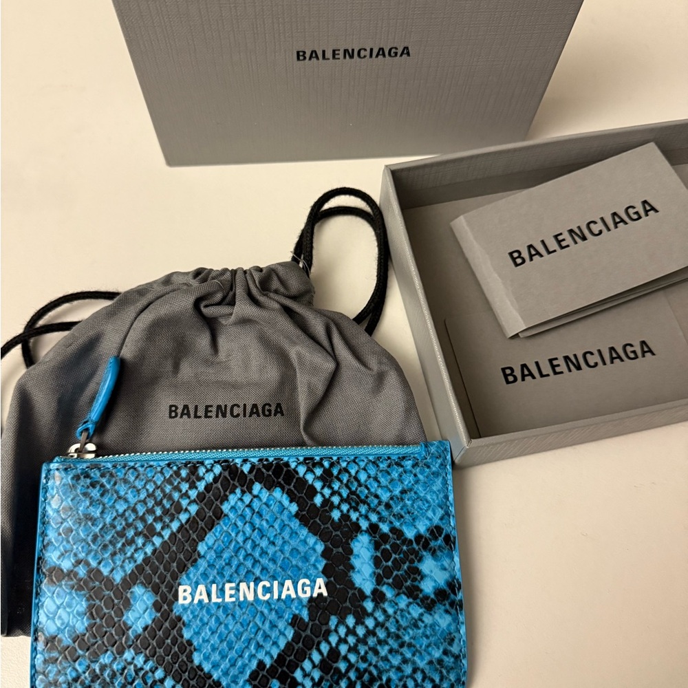 Balenciaga Blue Snakeskin Wallet